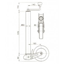 Swivel Trailer Jack 250kg f225mm