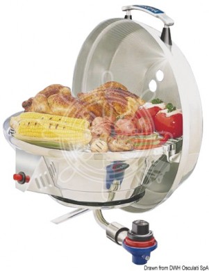 Gas barbecue combined with piezo ignition stove