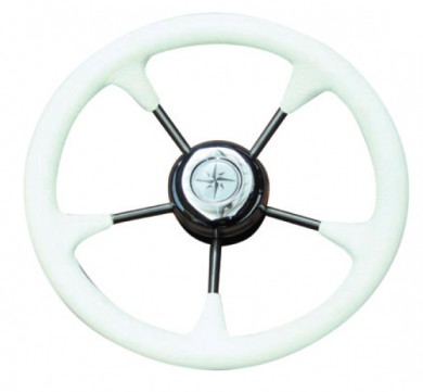 Steering wheel stainless steel D320/350mm white