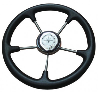 Steering wheel stainless steel D320/350mm black