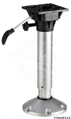 Adjustable seat support with shock absorber and rotating head