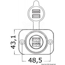 2xUSB socket 12V