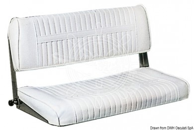 Two place seat with foldable backrest