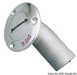 Flush-mount deck fillers 38/50mm fitted with 30° elbow 