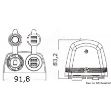 2xUSB socket and lighter12V flat