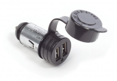2xUSB plug 12/24V 2.5A with cap