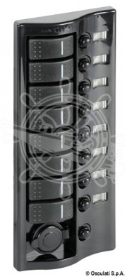 Electric control panel with 8+1 switches 