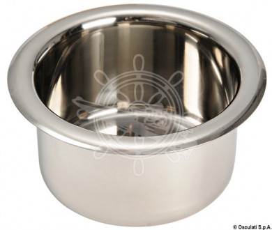 Recess glass holder inox f68mm