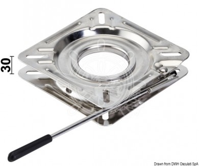 Rotating base for seat with snap lock