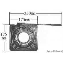 Rotating base for seat with snap lock
