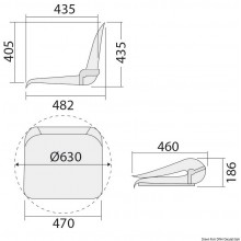 Seat foldable backrest, vinyl cushions