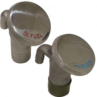 Vented inox plug, angled for fuel