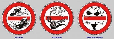 Stick-on prohibition sign