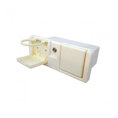 Glove box with adjustable 2 drink holders